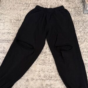 Reflex Black Cut out Sweat Pants